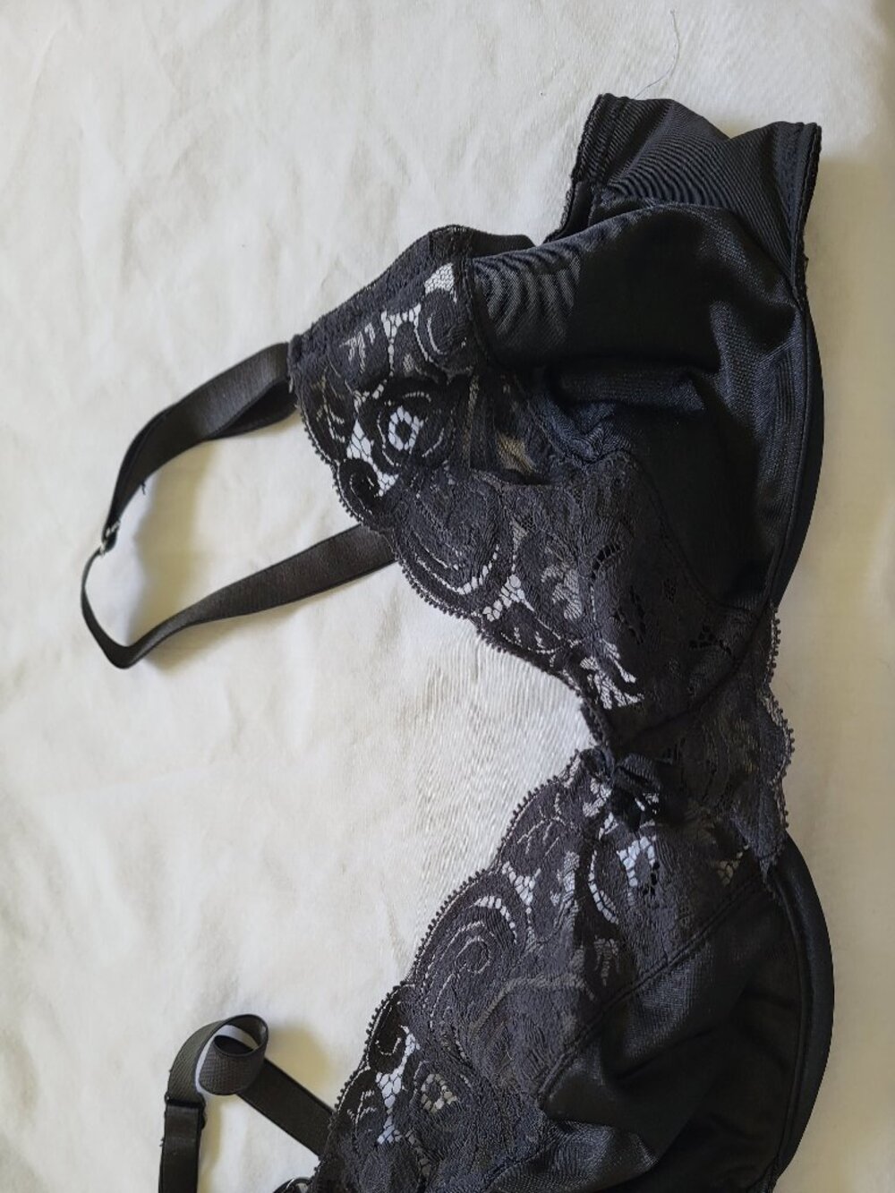 Vintage Vanity Fair Bra 32C Black Unlined Underwire Adjustable Classic Coquette